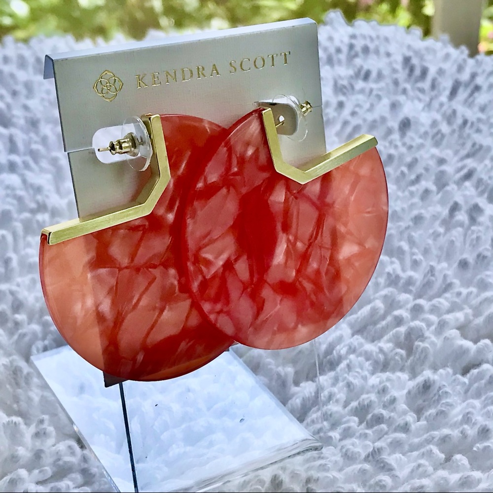 SOLD Kendra ScottKai Gold Drop Earrings Peach